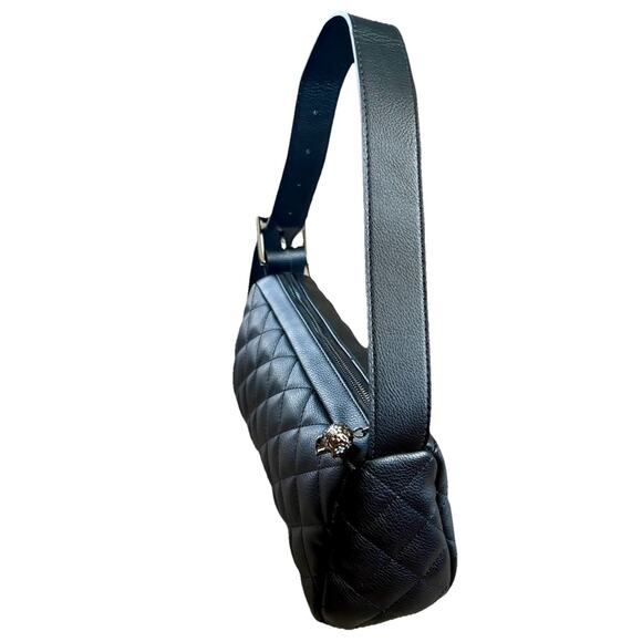 BETSEY JOHNSON Skull Studs BLK LTR Quilted Hobo Shoulder Bag Halloween Goth Y2K - Picture 11 of 16